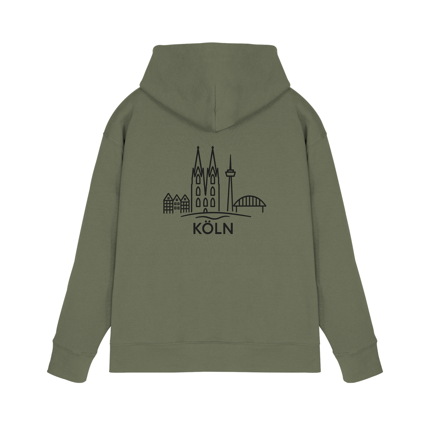 Köln Skyline (großer Druck auf dem Rücken) - Premium Unisex Hoodie