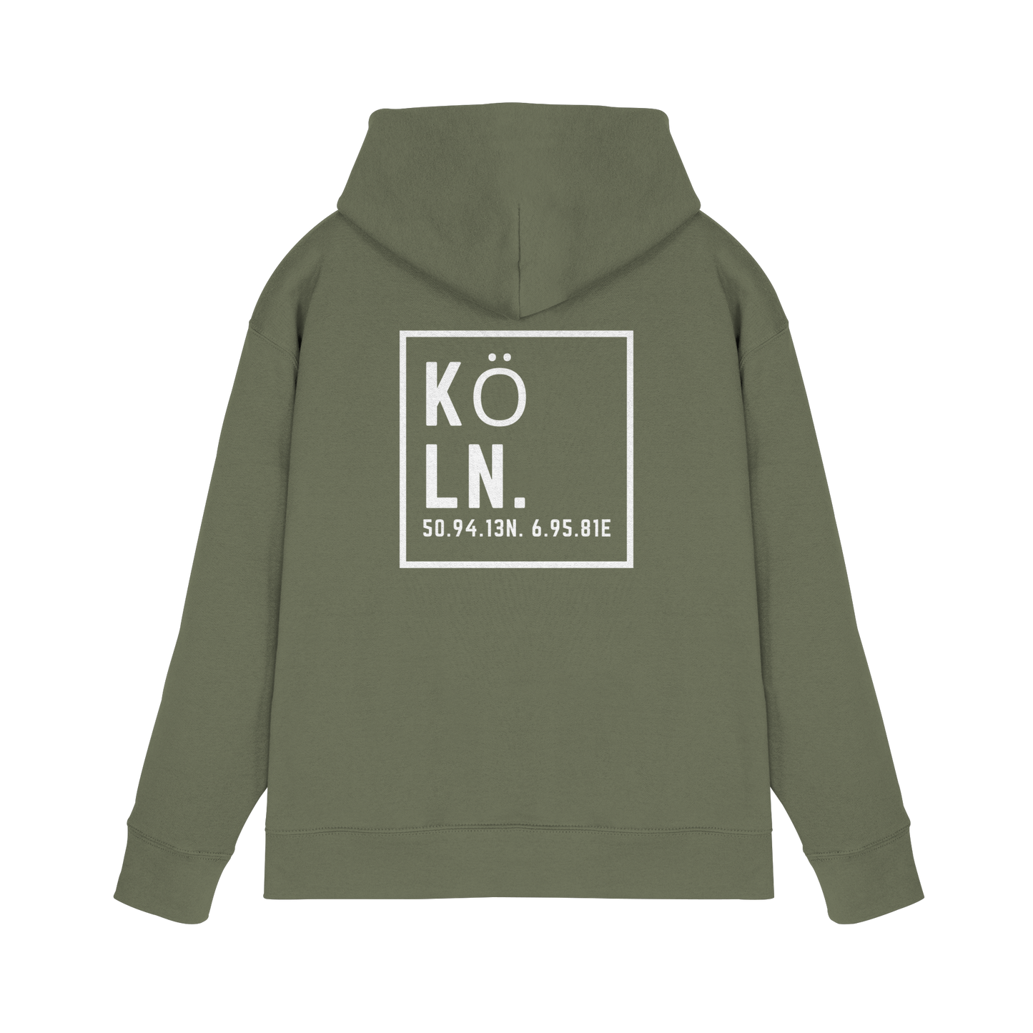 Köln Koordinaten (großer Druck auf dem Rücken) - Premium Unisex Hoodie
