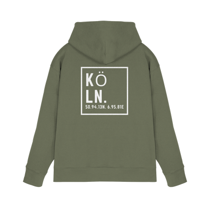 Köln Koordinaten (großer Druck auf dem Rücken) - Premium Unisex Hoodie