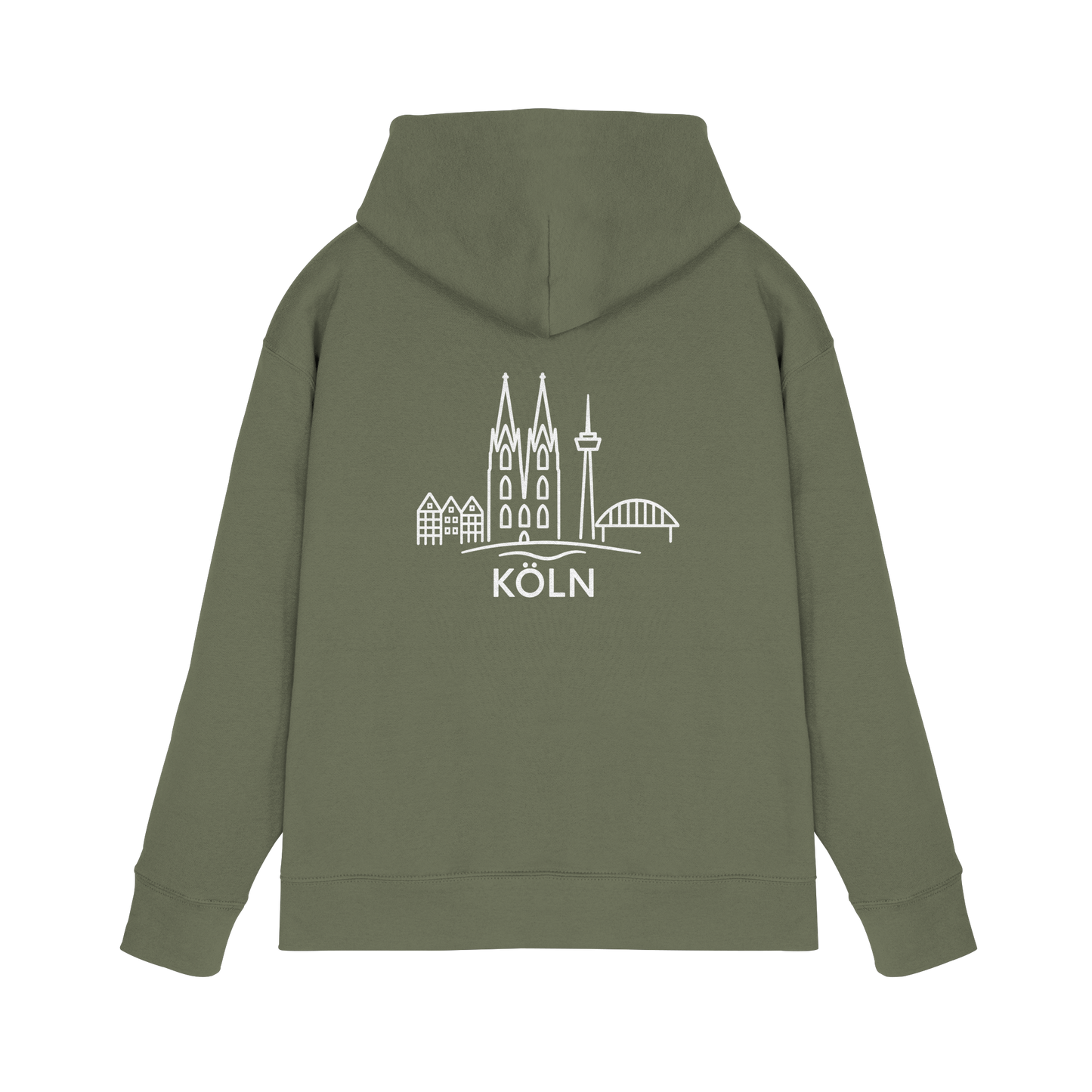 Köln Skyline (großer Druck auf dem Rücken) - Premium Unisex Hoodie