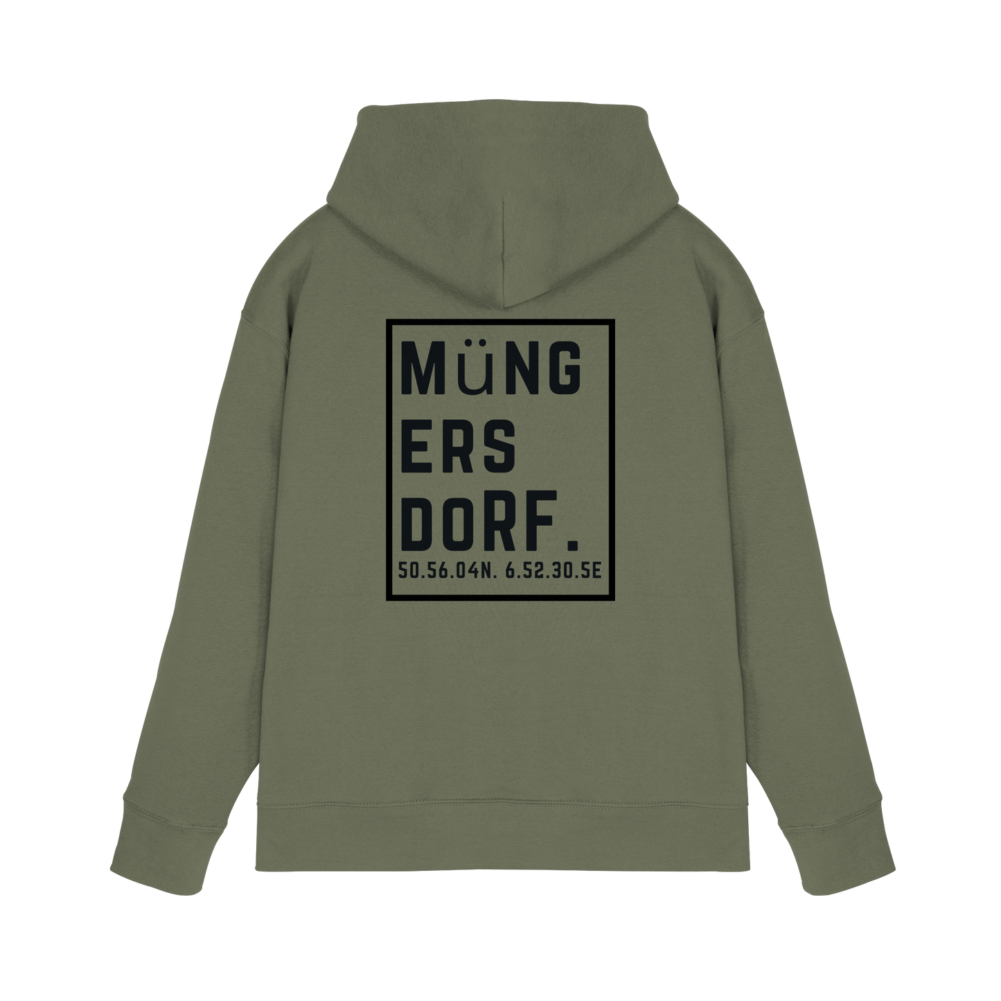 Müngersdorf Koordinaten (großer Druck auf dem Rücken) - Premium Unisex Hoodie