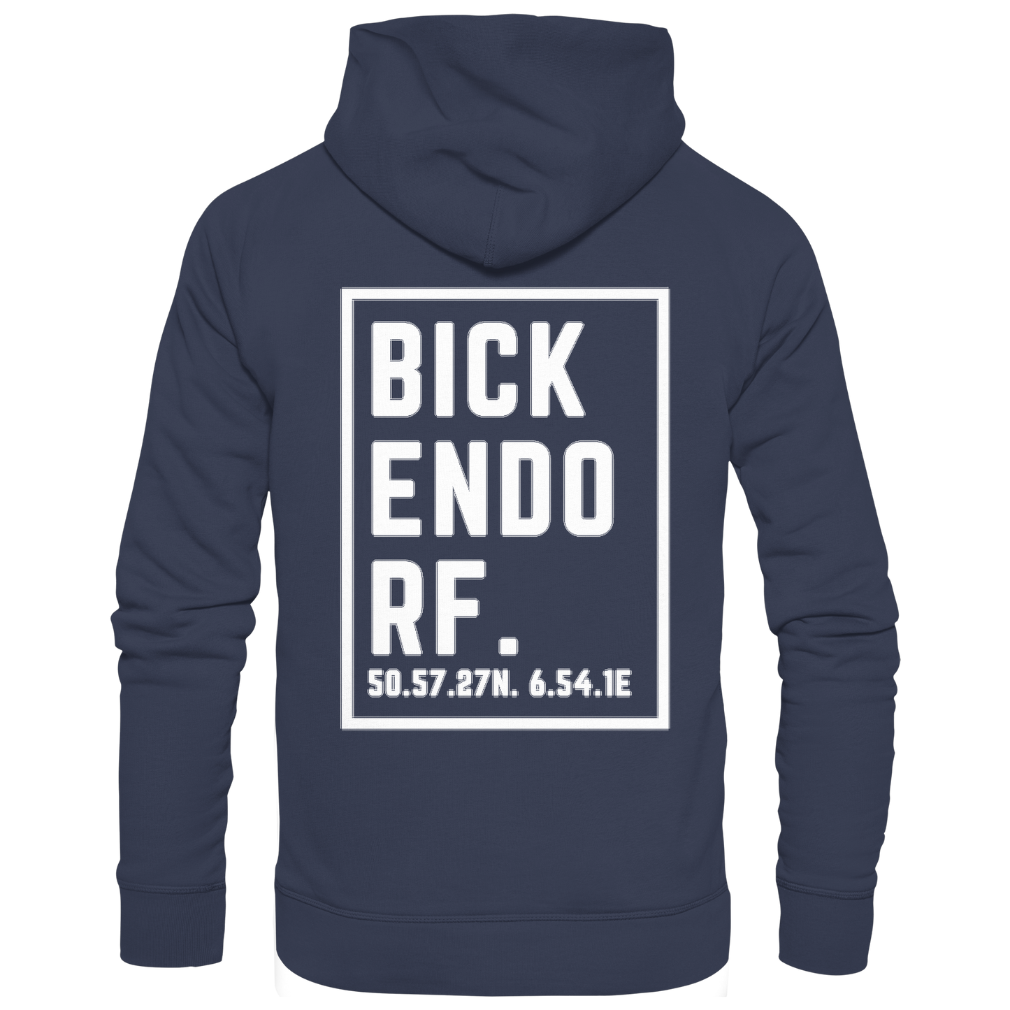Bickendorf Koordinaten (großer Druck auf dem Rücken) - Premium Unisex Hoodie