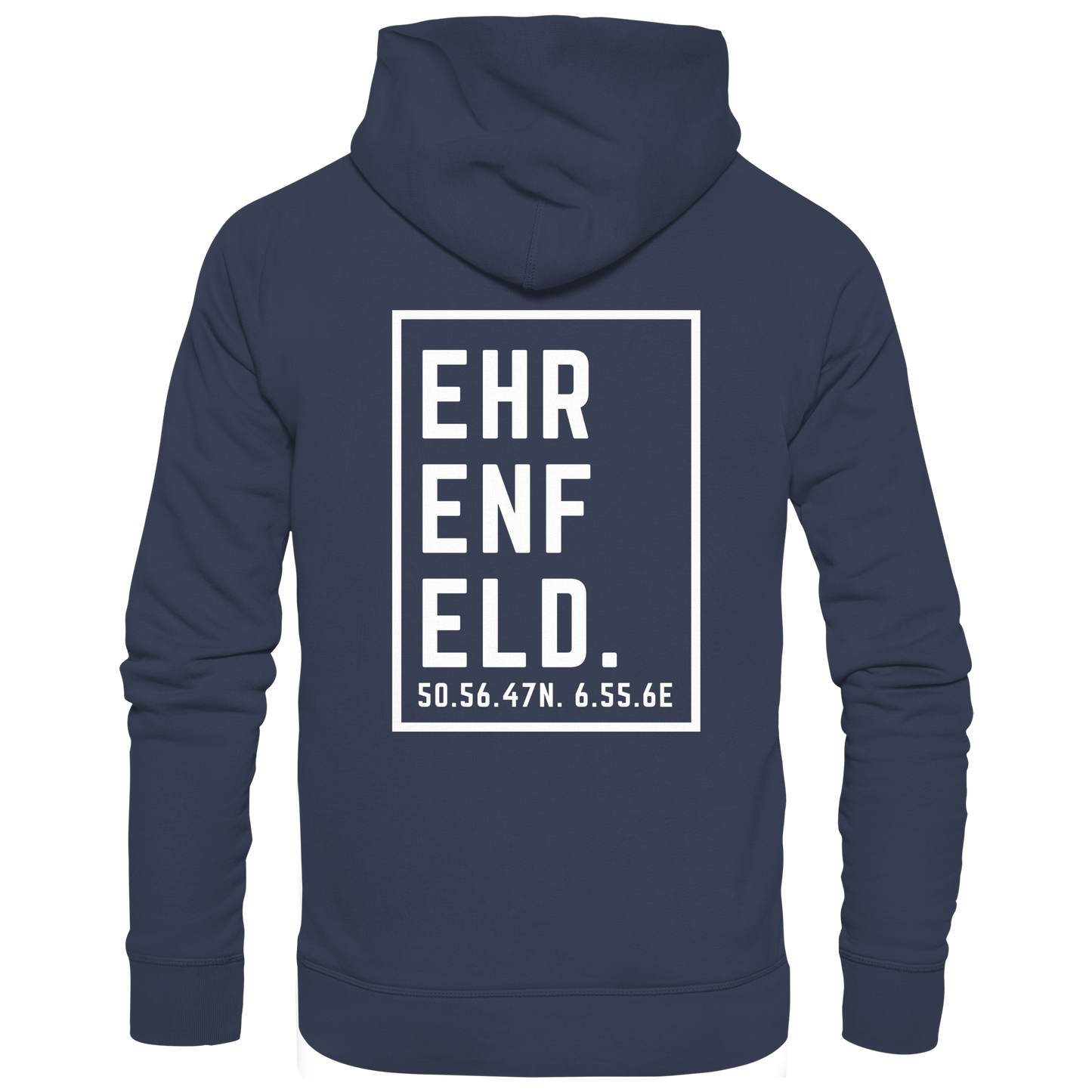 Ehrenfeld Koordinaten (großer Druck auf dem Rücken) - Premium Unisex Hoodie