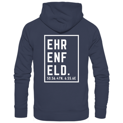 Ehrenfeld Koordinaten (großer Druck auf dem Rücken) - Premium Unisex Hoodie