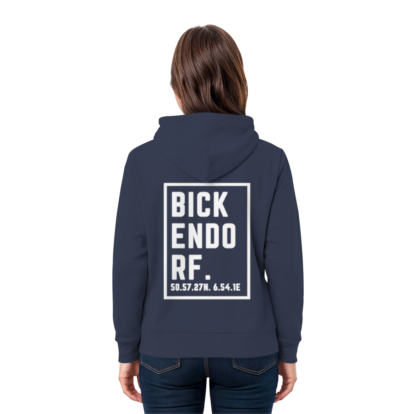 Bickendorf Koordinaten (großer Druck auf dem Rücken) - Premium Unisex Hoodie