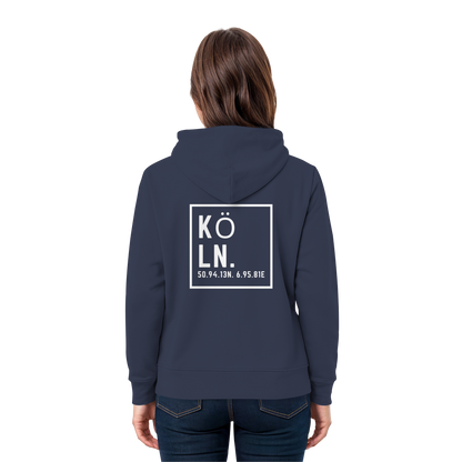 Köln Koordinaten (großer Druck auf dem Rücken) - Premium Unisex Hoodie