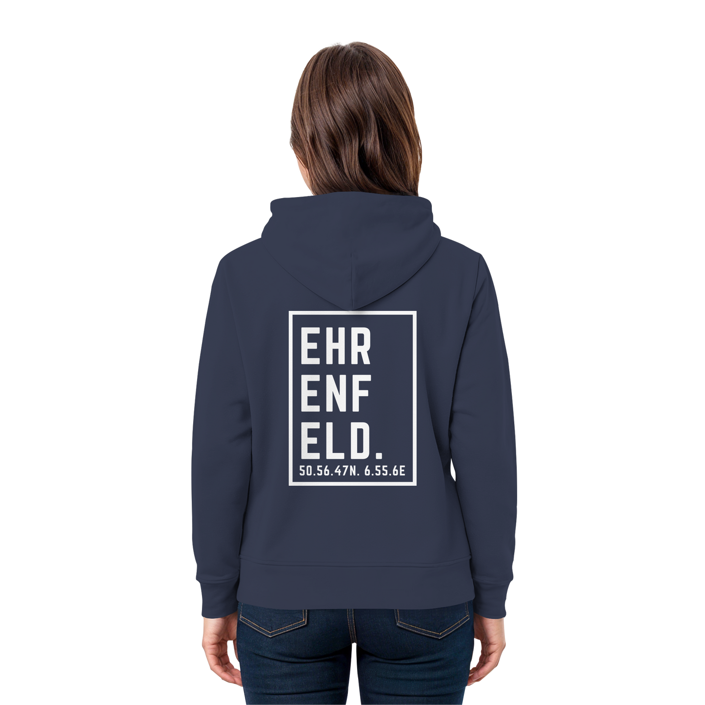 Ehrenfeld Koordinaten (großer Druck auf dem Rücken) - Premium Unisex Hoodie