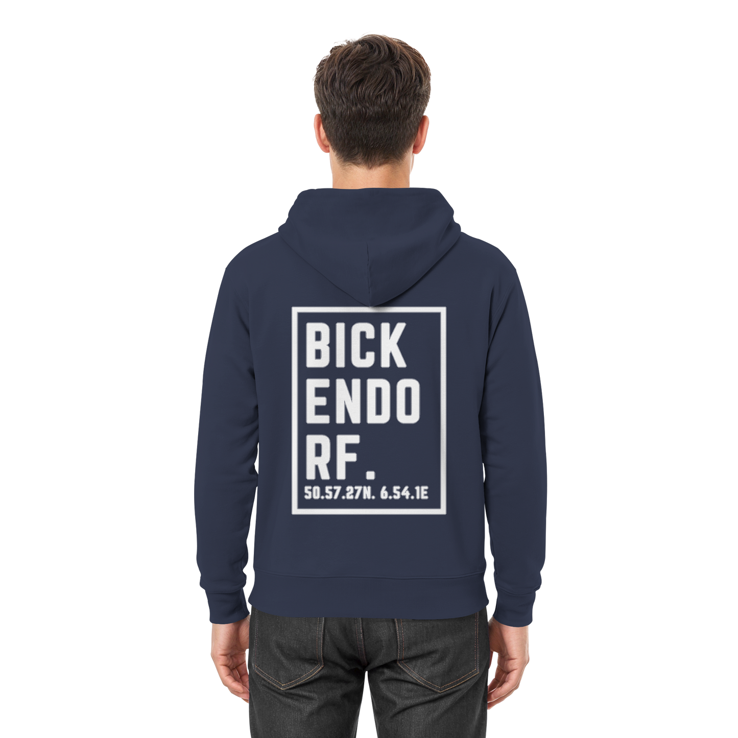 Bickendorf Koordinaten (großer Druck auf dem Rücken) - Premium Unisex Hoodie