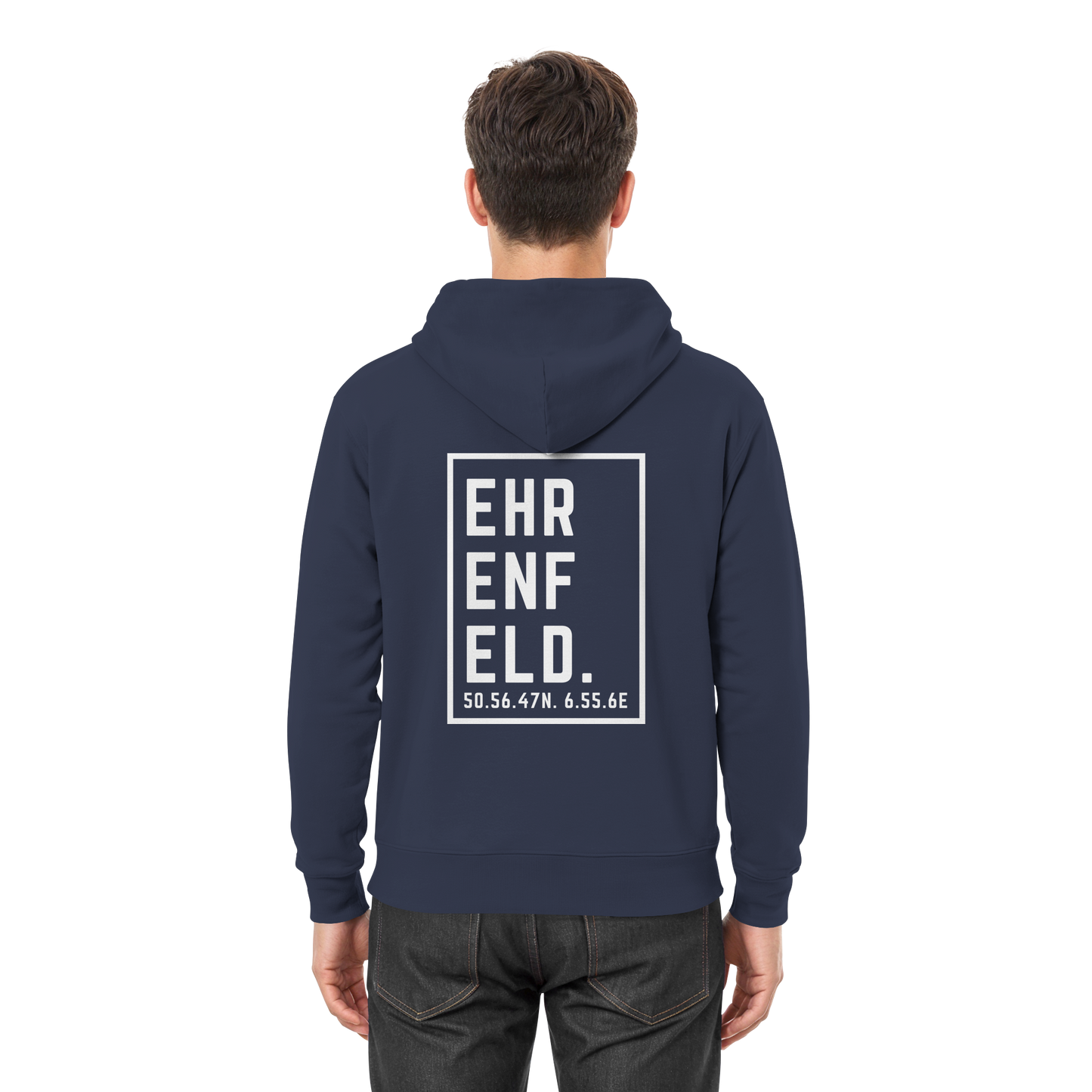 Ehrenfeld Koordinaten (großer Druck auf dem Rücken) - Premium Unisex Hoodie