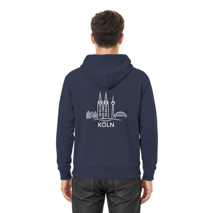 Köln Skyline (großer Druck auf dem Rücken) - Premium Unisex Hoodie