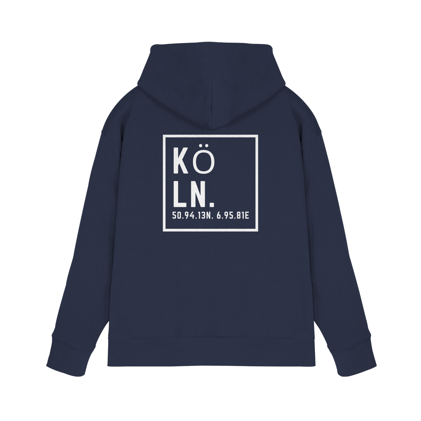 Köln Koordinaten (großer Druck auf dem Rücken) - Premium Unisex Hoodie