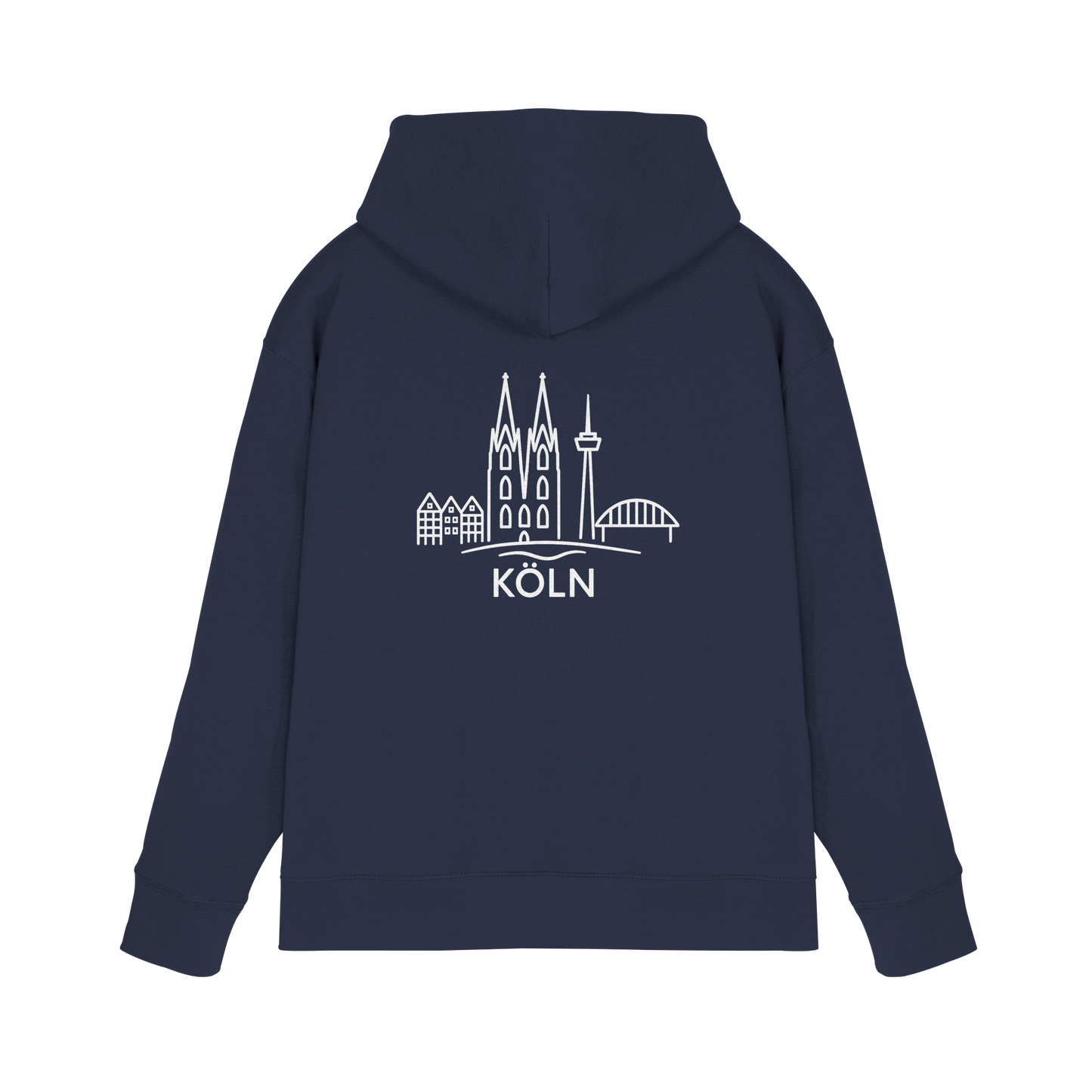 Köln Skyline (großer Druck auf dem Rücken) - Premium Unisex Hoodie
