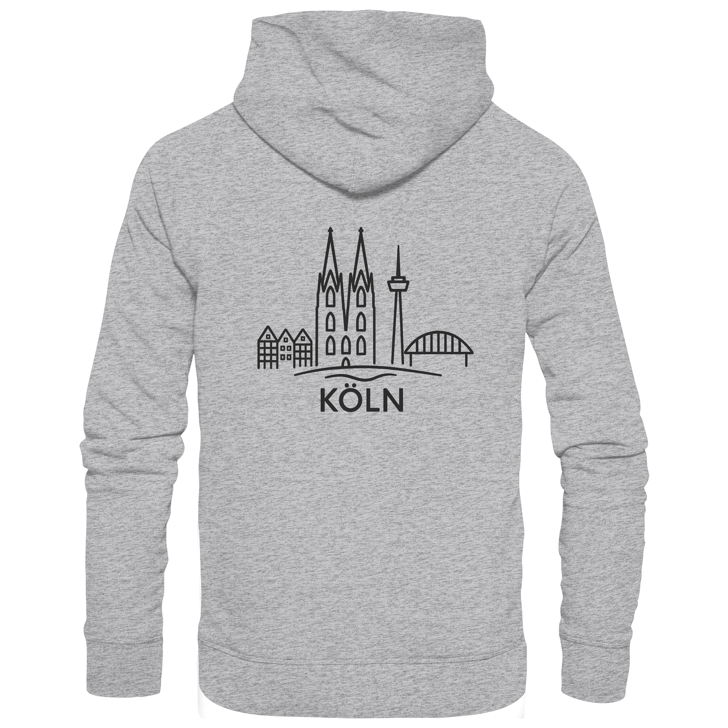 Köln Skyline (großer Druck auf dem Rücken) - Premium Unisex Hoodie