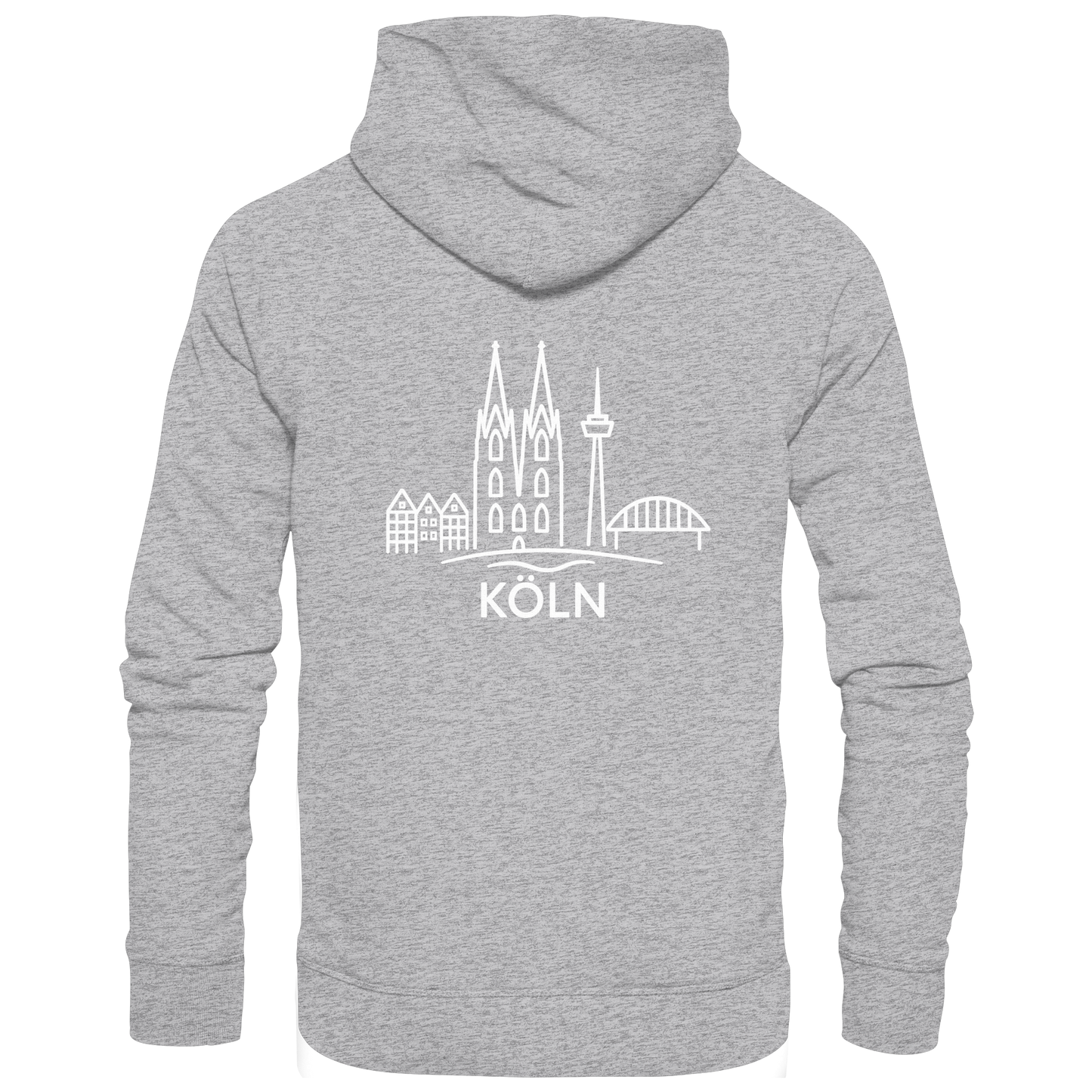 Köln Skyline (großer Druck auf dem Rücken) - Premium Unisex Hoodie