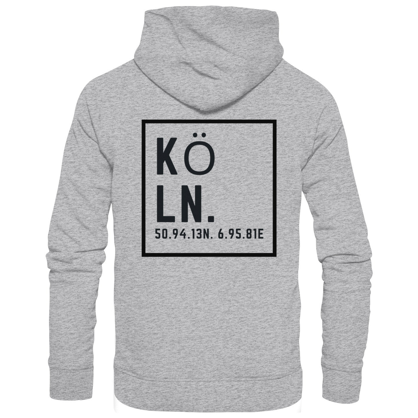 Köln Koordinaten (großer Druck auf dem Rücken) - Premium Unisex Hoodie