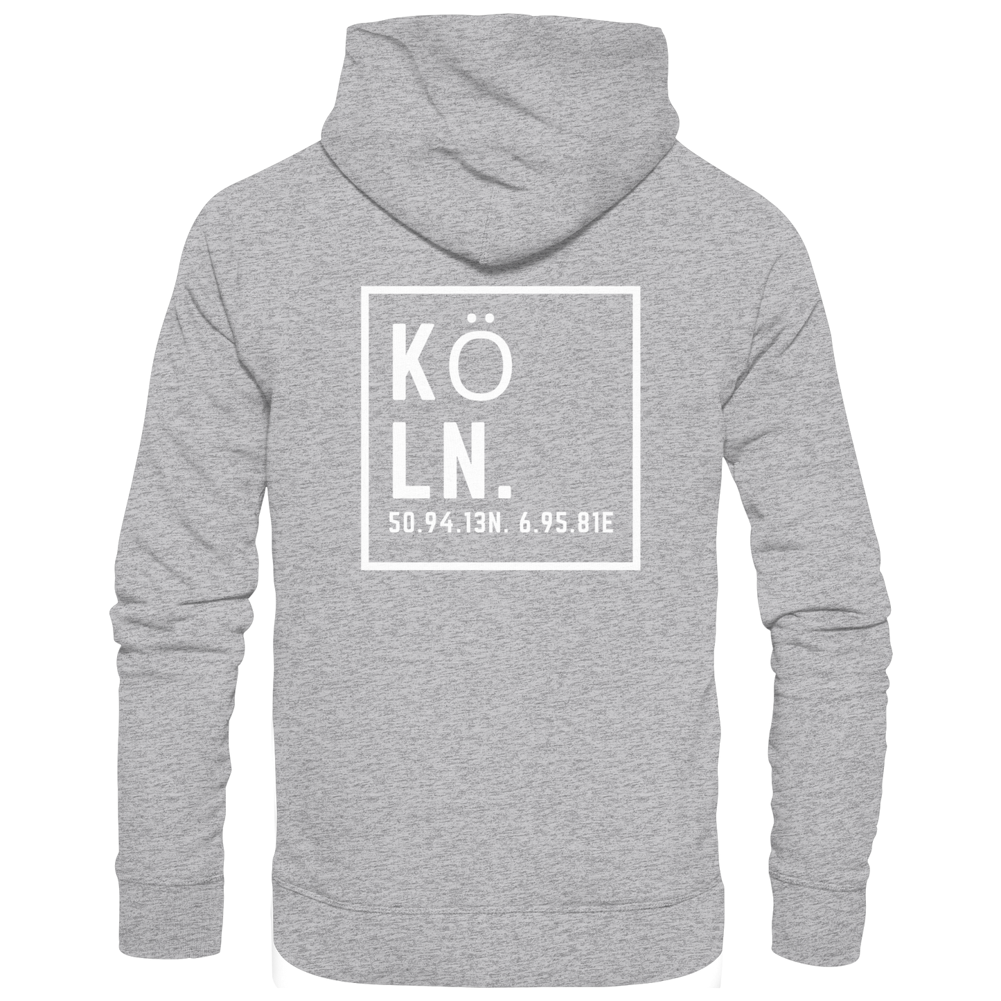 Köln Koordinaten (großer Druck auf dem Rücken) - Premium Unisex Hoodie
