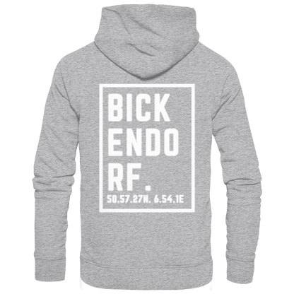Bickendorf Koordinaten (großer Druck auf dem Rücken) - Premium Unisex Hoodie