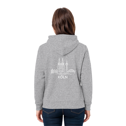 Köln Skyline (großer Druck auf dem Rücken) - Premium Unisex Hoodie