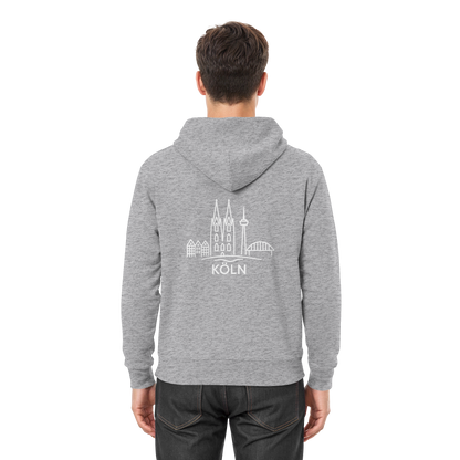 Köln Skyline (großer Druck auf dem Rücken) - Premium Unisex Hoodie