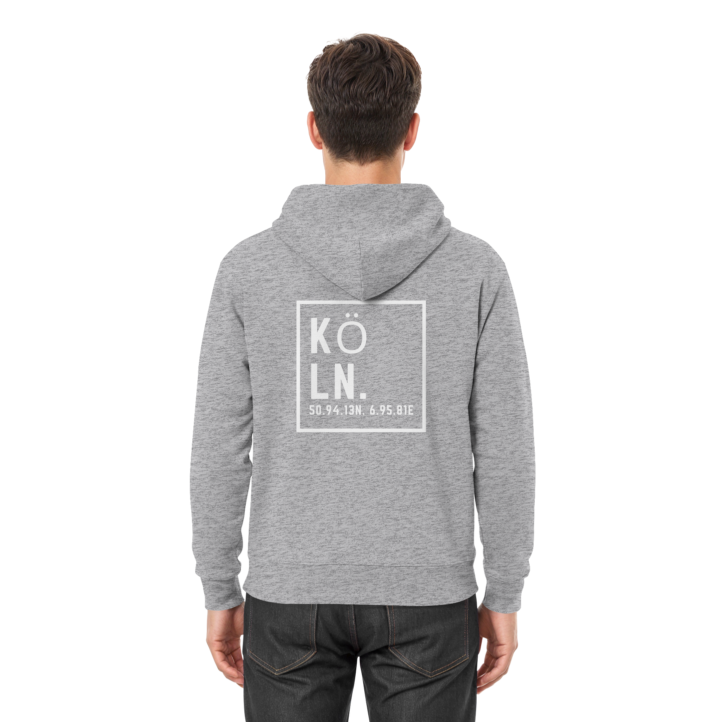 Köln Koordinaten (großer Druck auf dem Rücken) - Premium Unisex Hoodie