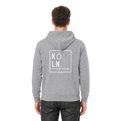 Köln Koordinaten (großer Druck auf dem Rücken) - Premium Unisex Hoodie