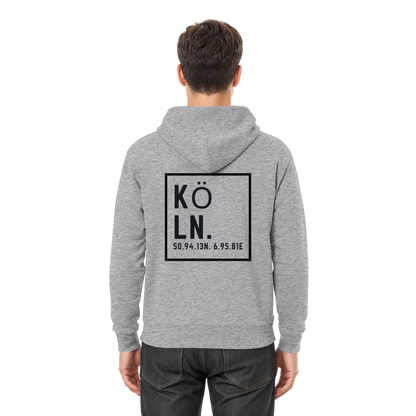 Köln Koordinaten (großer Druck auf dem Rücken) - Premium Unisex Hoodie