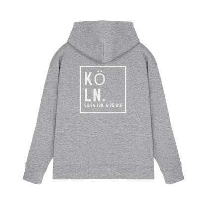 Köln Koordinaten (großer Druck auf dem Rücken) - Premium Unisex Hoodie