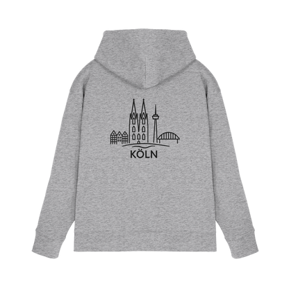 Köln Skyline (großer Druck auf dem Rücken) - Premium Unisex Hoodie