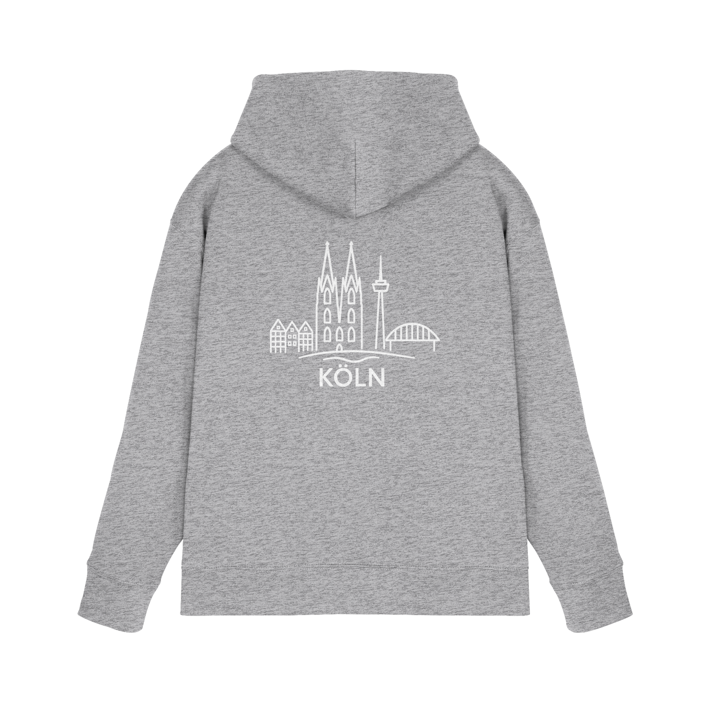 Köln Skyline (großer Druck auf dem Rücken) - Premium Unisex Hoodie