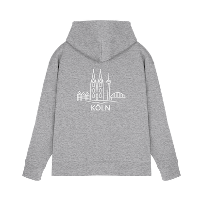 Köln Skyline (großer Druck auf dem Rücken) - Premium Unisex Hoodie