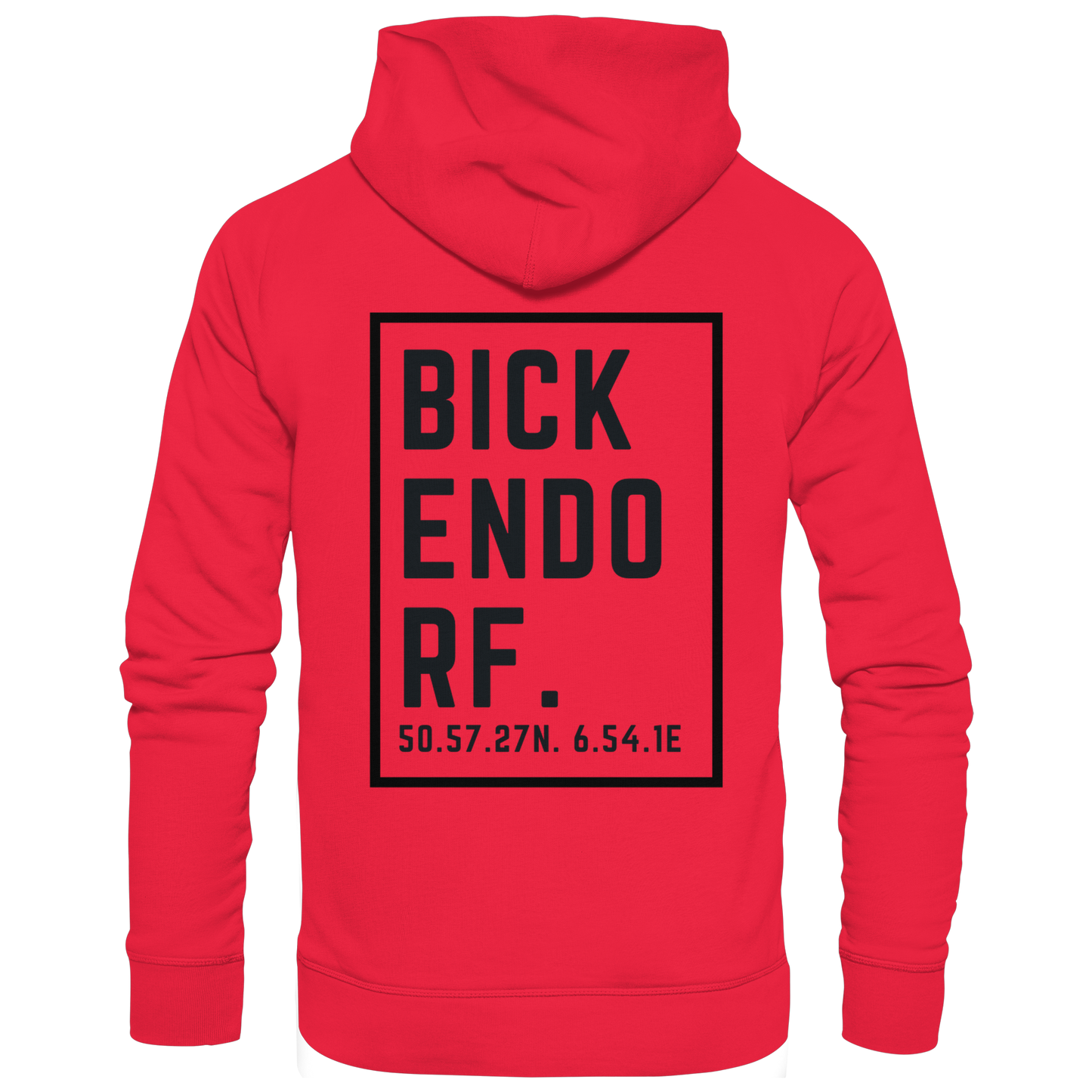 Bickendorf Koordinaten (großer Druck auf dem Rücken) - Premium Unisex Hoodie