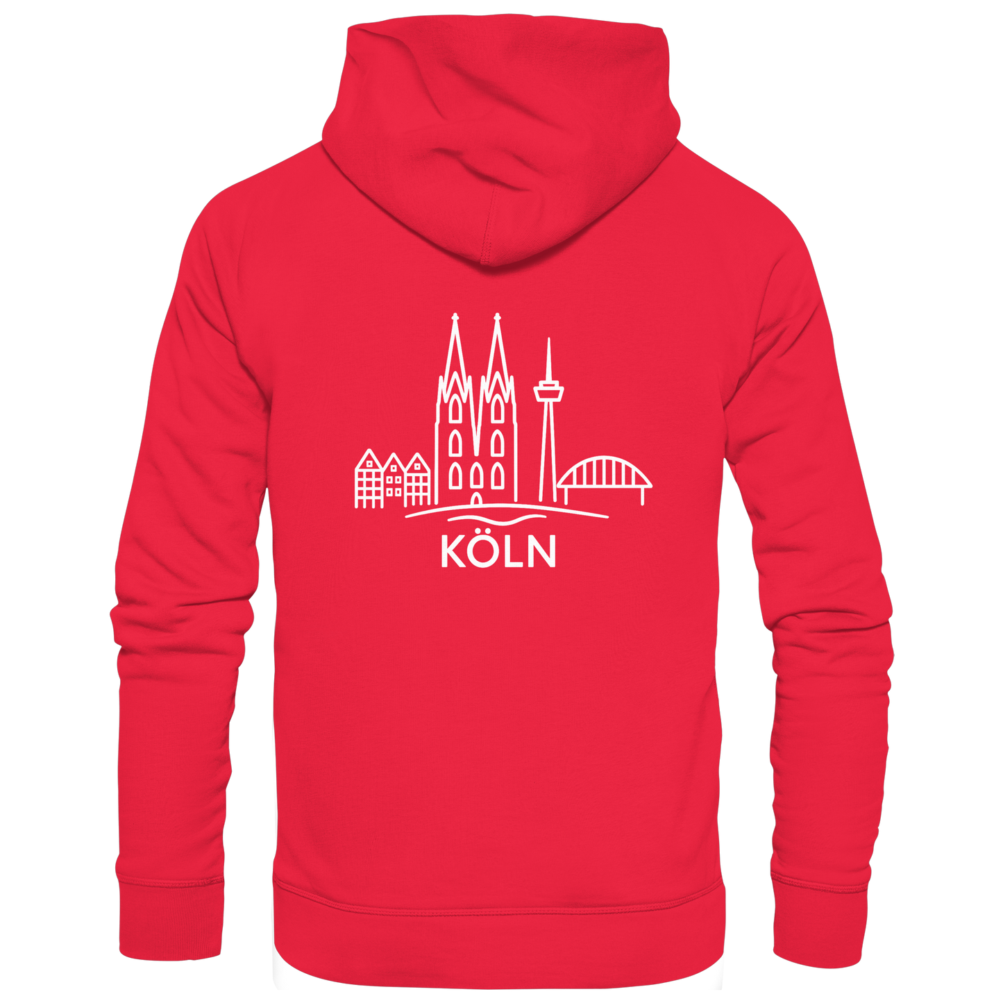 Köln Skyline (großer Druck auf dem Rücken) - Premium Unisex Hoodie
