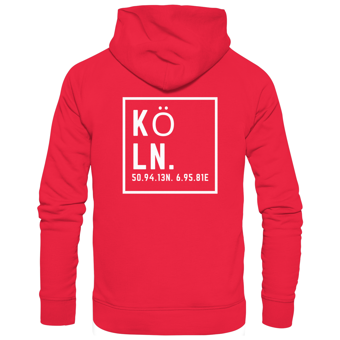 Köln Koordinaten (großer Druck auf dem Rücken) - Premium Unisex Hoodie