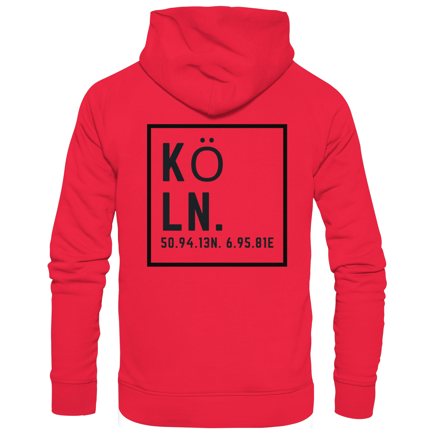 Köln Koordinaten (großer Druck auf dem Rücken) - Premium Unisex Hoodie