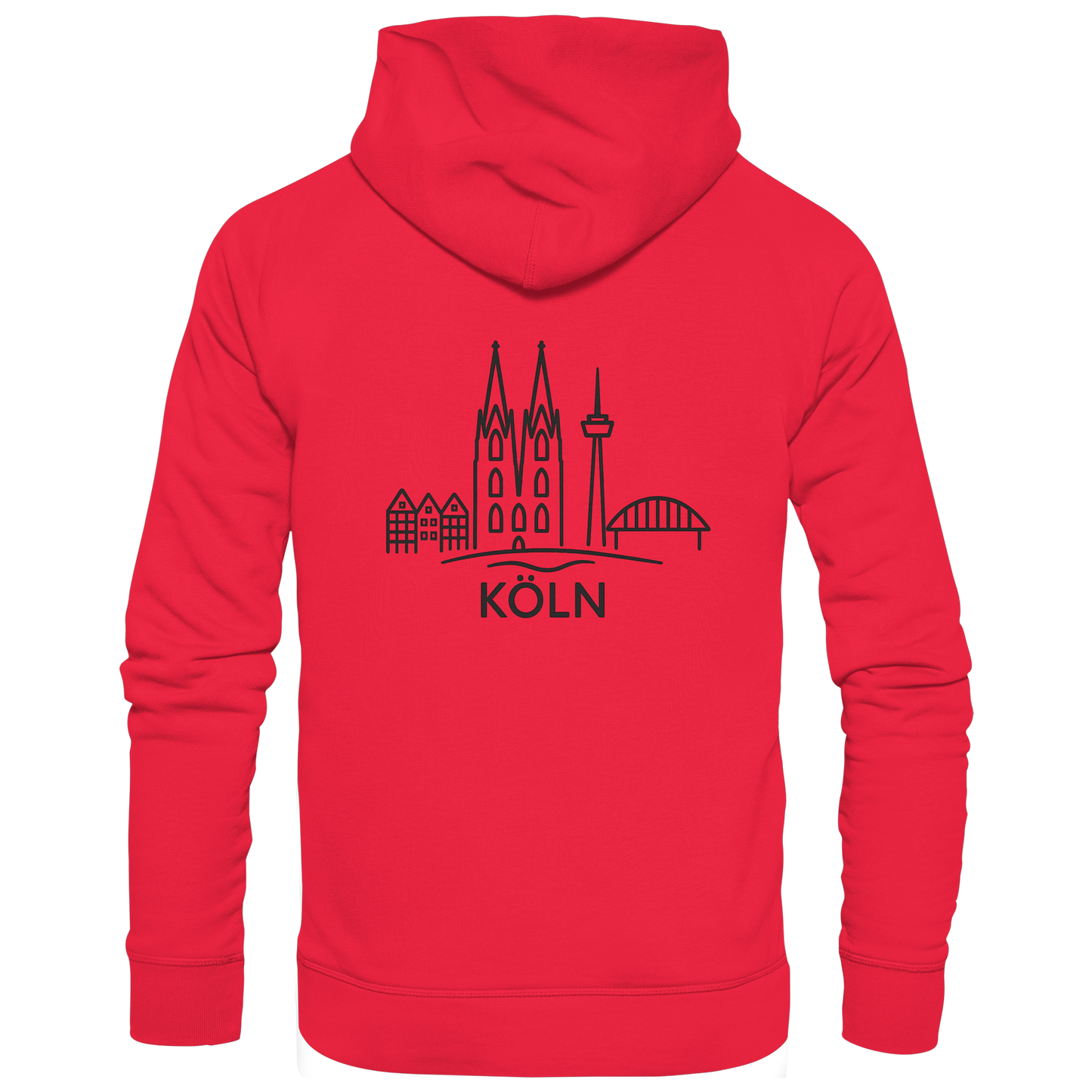 Köln Skyline (großer Druck auf dem Rücken) - Premium Unisex Hoodie