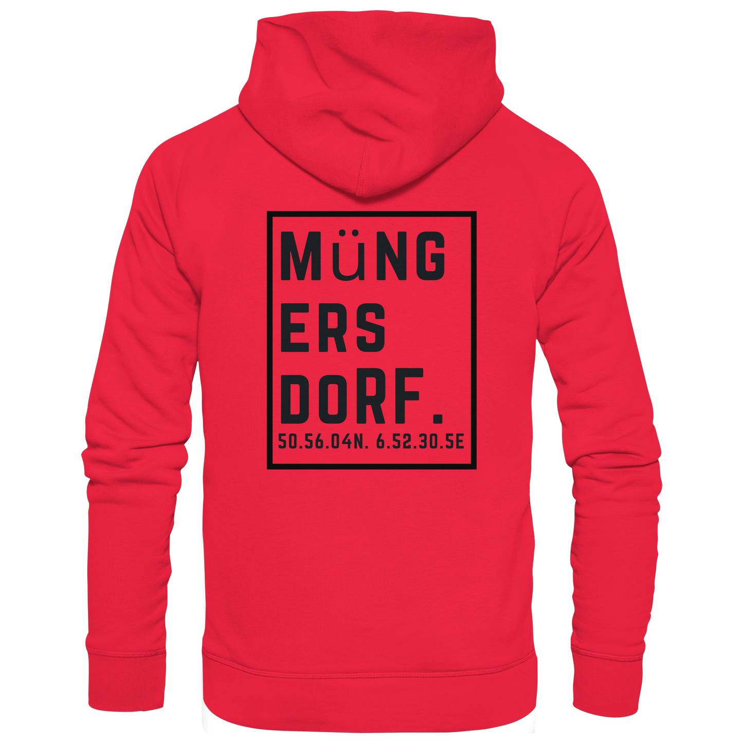 Müngersdorf Koordinaten (großer Druck auf dem Rücken) - Premium Unisex Hoodie