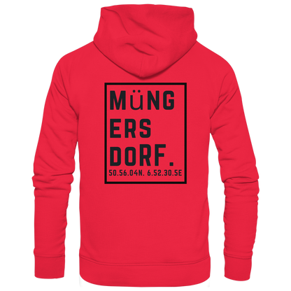 Müngersdorf Koordinaten (großer Druck auf dem Rücken) - Premium Unisex Hoodie