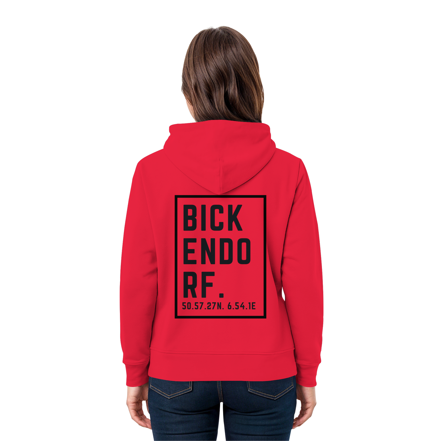 Bickendorf Koordinaten (großer Druck auf dem Rücken) - Premium Unisex Hoodie
