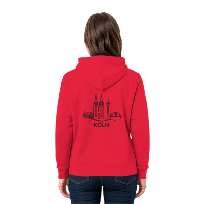 Köln Skyline (großer Druck auf dem Rücken) - Premium Unisex Hoodie