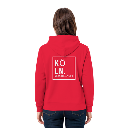 Köln Koordinaten (großer Druck auf dem Rücken) - Premium Unisex Hoodie