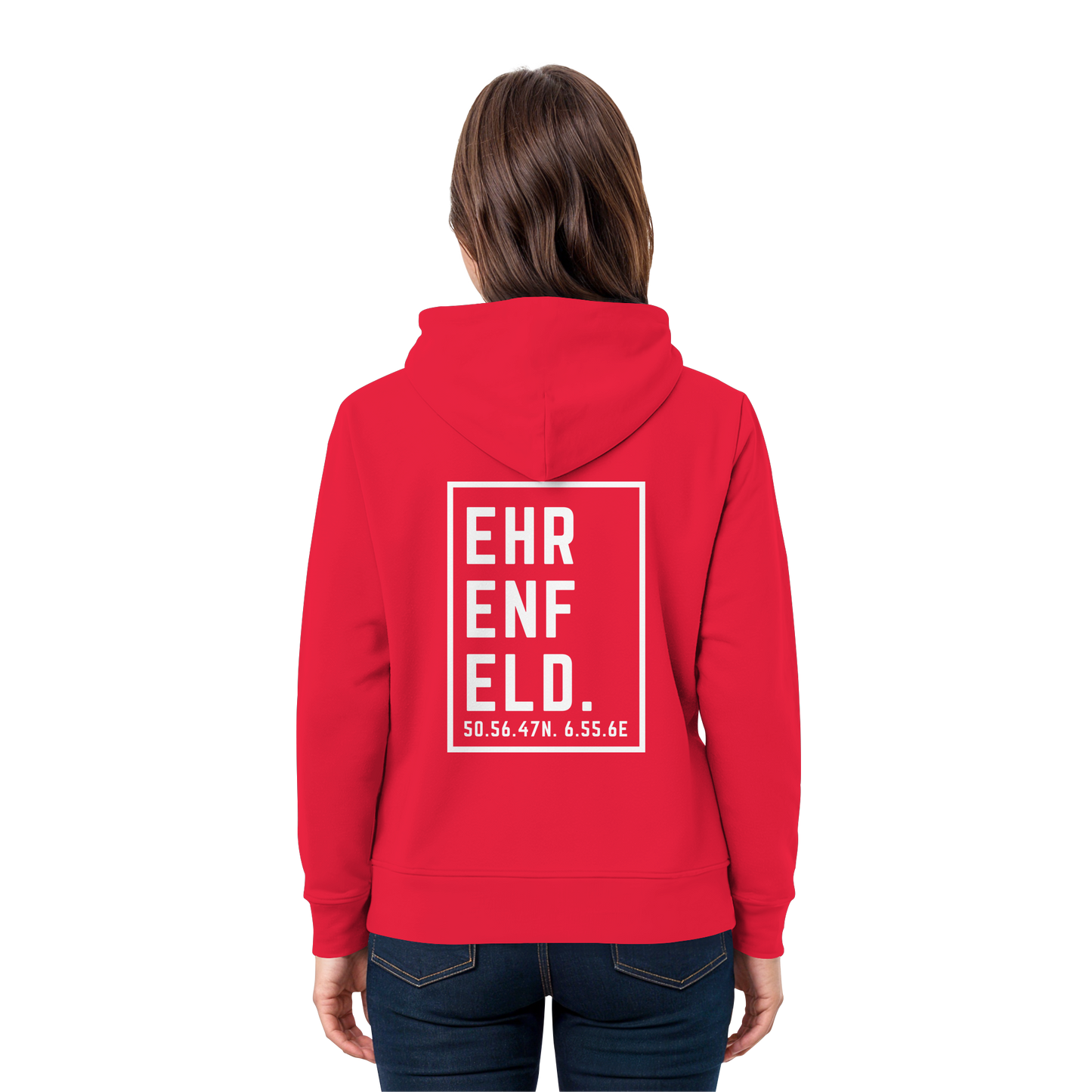 Ehrenfeld Koordinaten (großer Druck auf dem Rücken) - Premium Unisex Hoodie