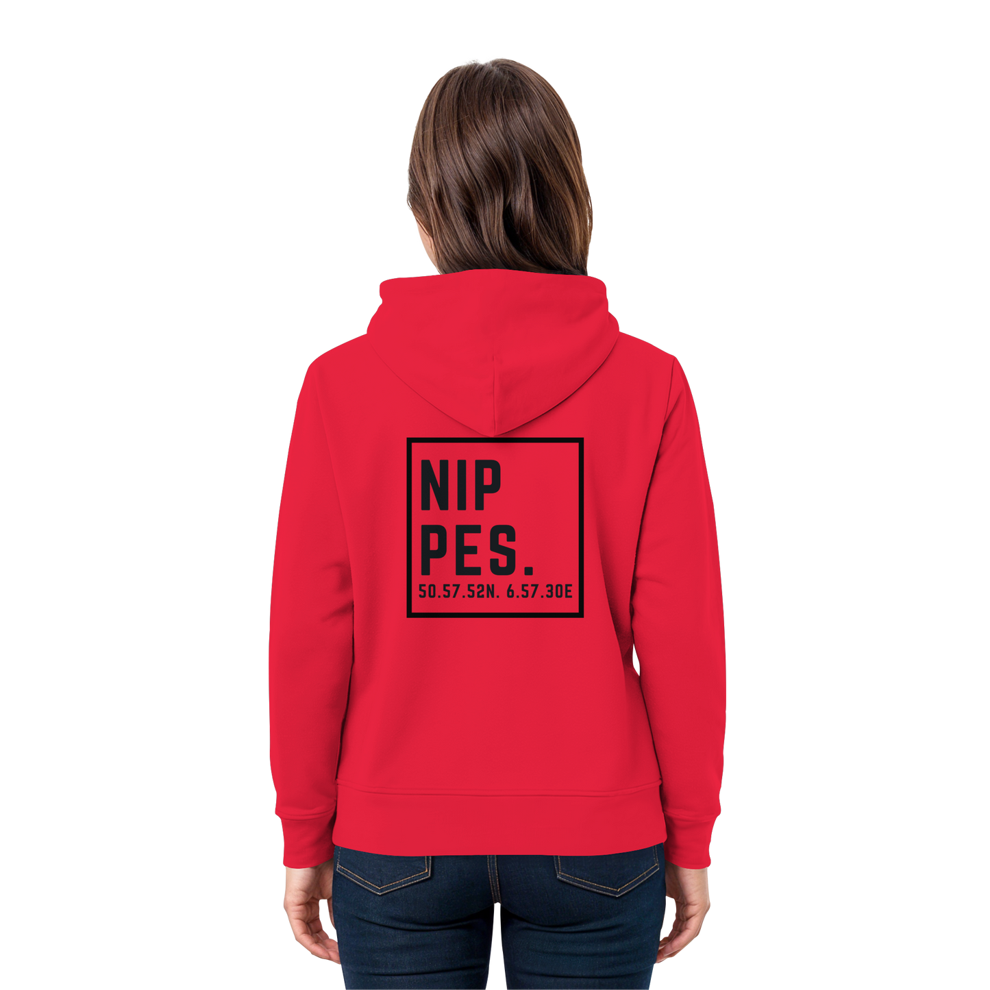 Nippes Koordinaten (großer Druck auf dem Rücken) - Premium Unisex Hoodie