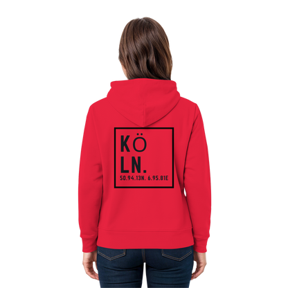 Köln Koordinaten (großer Druck auf dem Rücken) - Premium Unisex Hoodie