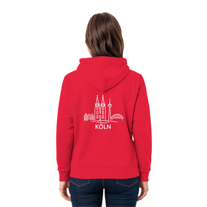 Köln Skyline (großer Druck auf dem Rücken) - Premium Unisex Hoodie