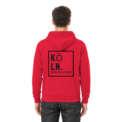 Köln Koordinaten (großer Druck auf dem Rücken) - Premium Unisex Hoodie