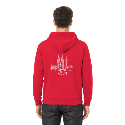 Köln Skyline (großer Druck auf dem Rücken) - Premium Unisex Hoodie