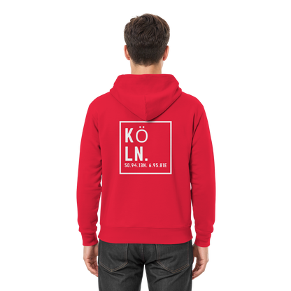 Köln Koordinaten (großer Druck auf dem Rücken) - Premium Unisex Hoodie