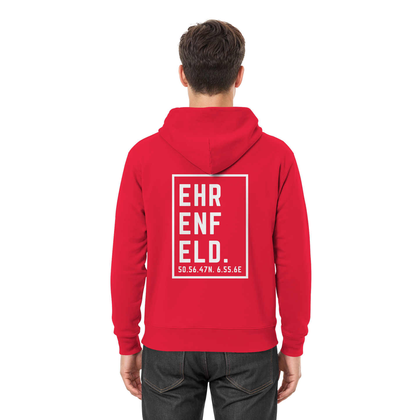 Ehrenfeld Koordinaten (großer Druck auf dem Rücken) - Premium Unisex Hoodie
