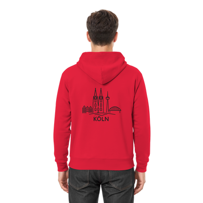 Köln Skyline (großer Druck auf dem Rücken) - Premium Unisex Hoodie