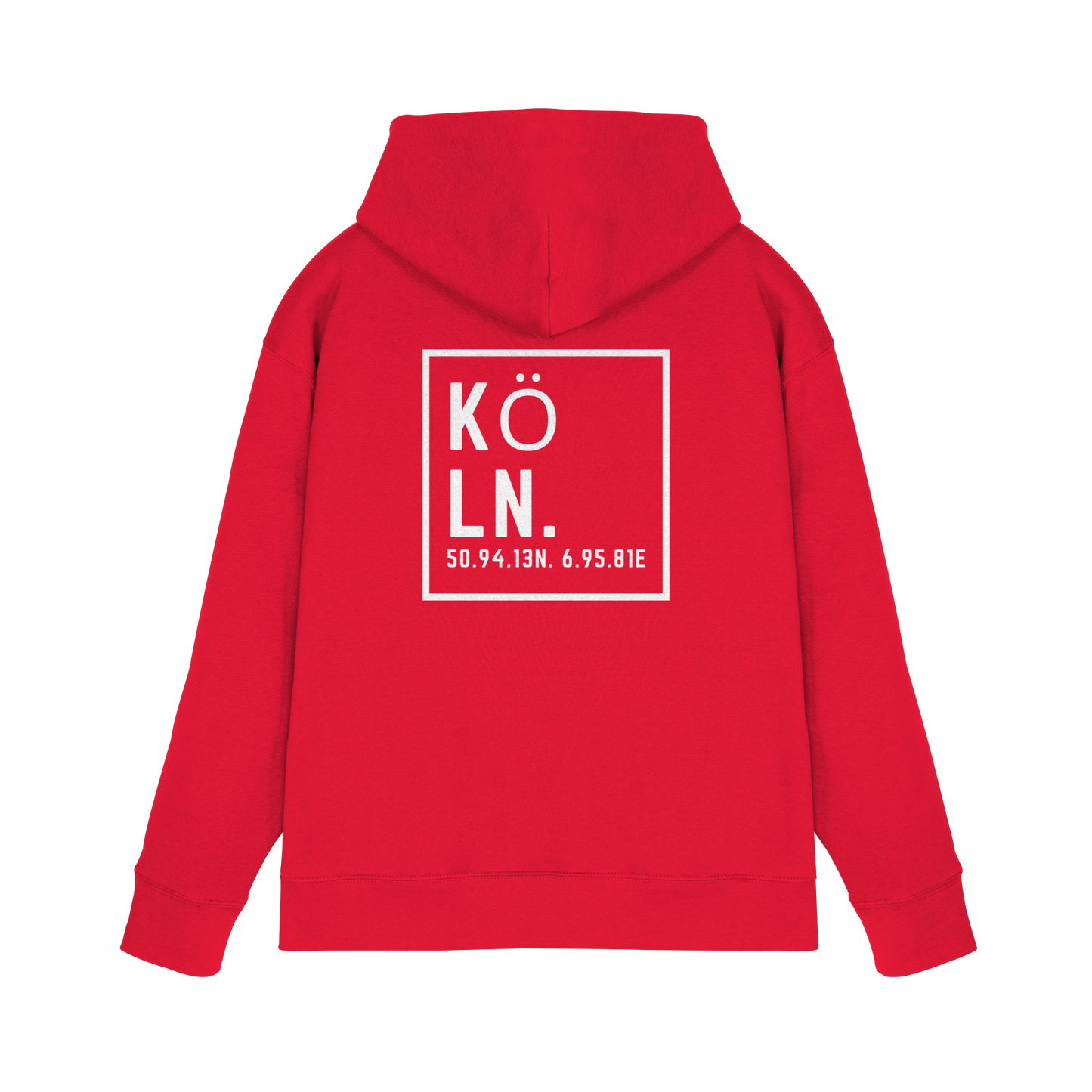 Köln Koordinaten (großer Druck auf dem Rücken) - Premium Unisex Hoodie